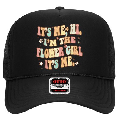 Its Me Hi Im The Flower Girl Its Me Groovy Flower Girl Trucker Hat