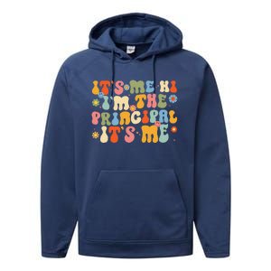 Its Me Hi Im The Principal Teacher Retro Back To School Performance Fleece Hoodie