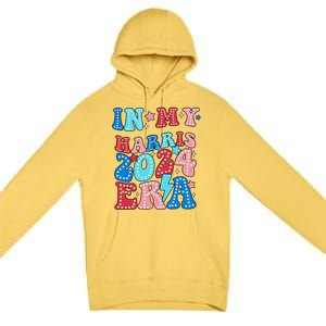 In My Harris 2024 Era Retro Groovy Vote For President Women Premium Pullover Hoodie