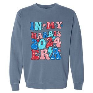 In My Harris 2024 Era Retro Groovy Vote For President Women Garment-Dyed Sweatshirt