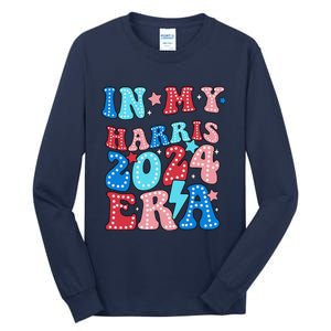 In My Harris 2024 Era Retro Groovy Vote For President Women Tall Long Sleeve T-Shirt