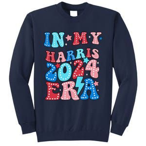 In My Harris 2024 Era Retro Groovy Vote For President Women Tall Sweatshirt