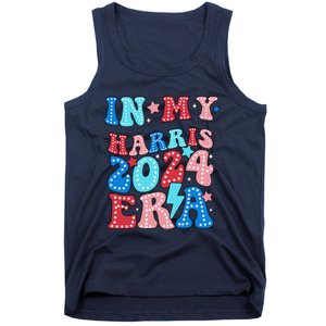 In My Harris 2024 Era Retro Groovy Vote For President Women Tank Top