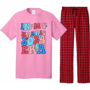 In My Harris 2024 Era Retro Groovy Vote For President Women Pajama Set