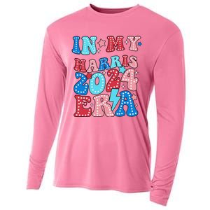 In My Harris 2024 Era Retro Groovy Vote For President Women Cooling Performance Long Sleeve Crew