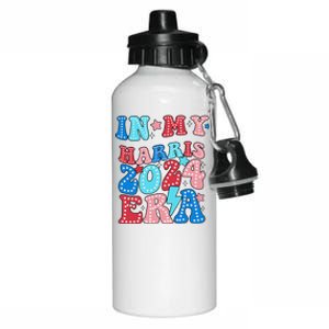 In My Harris 2024 Era Retro Groovy Vote For President Women Aluminum Water Bottle