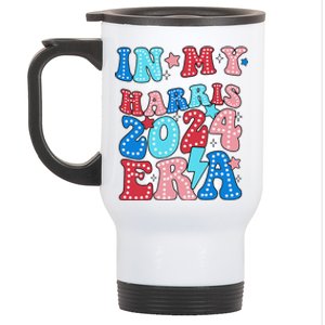 In My Harris 2024 Era Retro Groovy Vote For President Women Stainless Steel Travel Mug