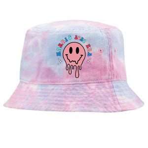 In My Harris 2024 Era Smile Face Vote For President Women Tie-Dyed Bucket Hat