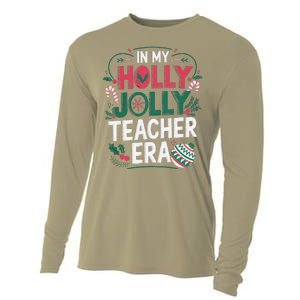 In My Holly Xmas Jolly Teacher Era Holiday Christmas Vibe Cooling Performance Long Sleeve Crew