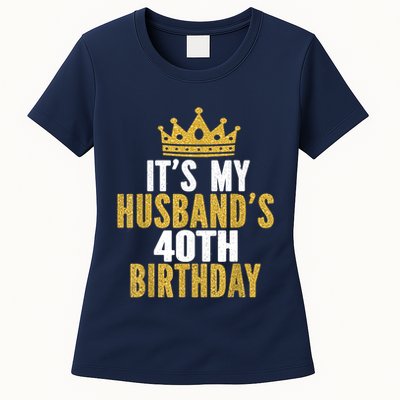 Its My Husbands 40th Birthday 40 Years Old Couple Womens T-Shirt