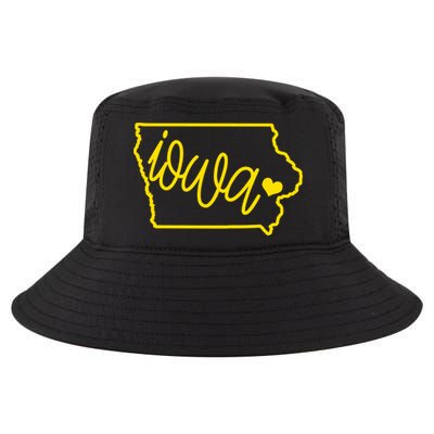 Iowa Map Iowa Lover Heaven Gold Map Cool Comfort Performance Bucket Hat