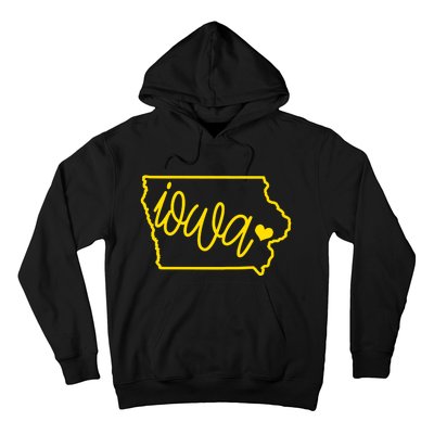 Iowa Map Iowa Lover Heaven Gold Map Hoodie