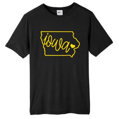 Iowa Map Iowa Lover Heaven Gold Map Tall Fusion ChromaSoft Performance T-Shirt