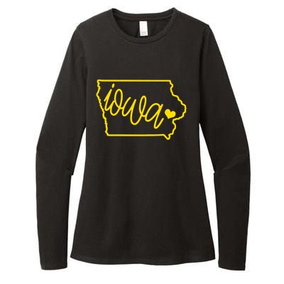 Iowa Map Iowa Lover Heaven Gold Map Womens CVC Long Sleeve Shirt