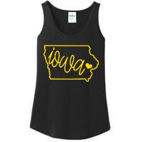 Iowa Map Iowa Lover Heaven Gold Map Ladies Essential Tank