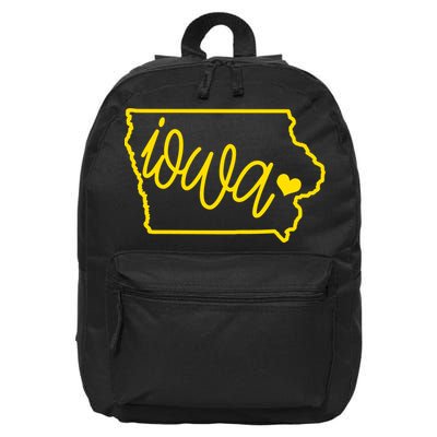 Iowa Map Iowa Lover Heaven Gold Map 16 in Basic Backpack