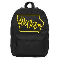 Iowa Map Iowa Lover Heaven Gold Map 16 in Basic Backpack