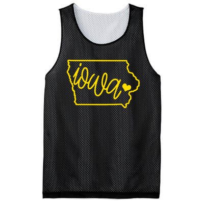 Iowa Map Iowa Lover Heaven Gold Map Mesh Reversible Basketball Jersey Tank