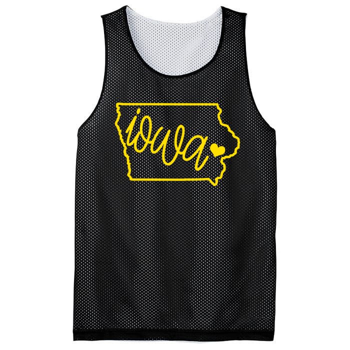 Iowa Map Iowa Lover Heaven Gold Map Mesh Reversible Basketball Jersey Tank