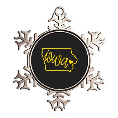 Iowa Map Iowa Lover Heaven Gold Map Metallic Star Ornament