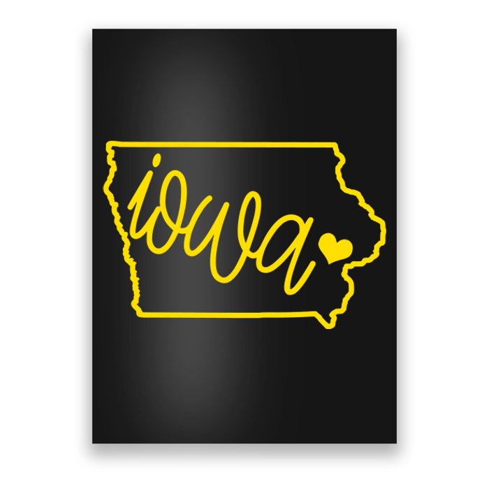 Iowa Map Iowa Lover Heaven Gold Map Poster