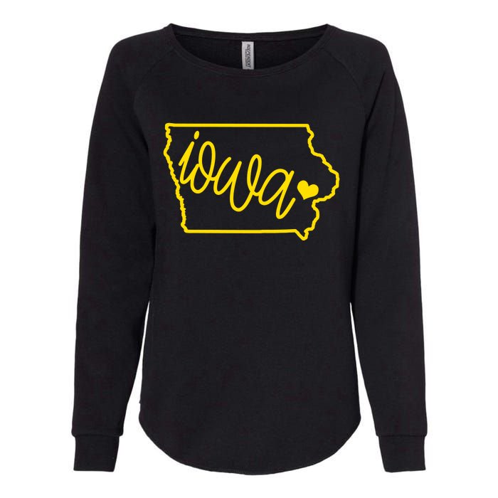 Iowa Map Iowa Lover Heaven Gold Map Womens California Wash Sweatshirt