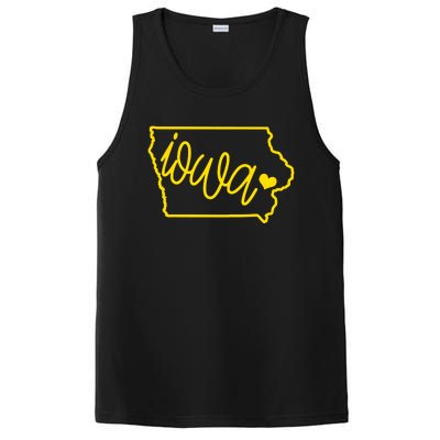 Iowa Map Iowa Lover Heaven Gold Map PosiCharge Competitor Tank