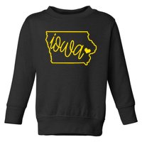 Iowa Map Iowa Lover Heaven Gold Map Toddler Sweatshirt