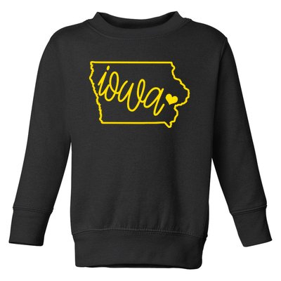 Iowa Map Iowa Lover Heaven Gold Map Toddler Sweatshirt