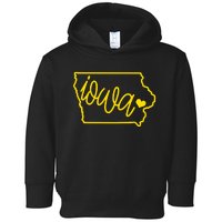 Iowa Map Iowa Lover Heaven Gold Map Toddler Hoodie