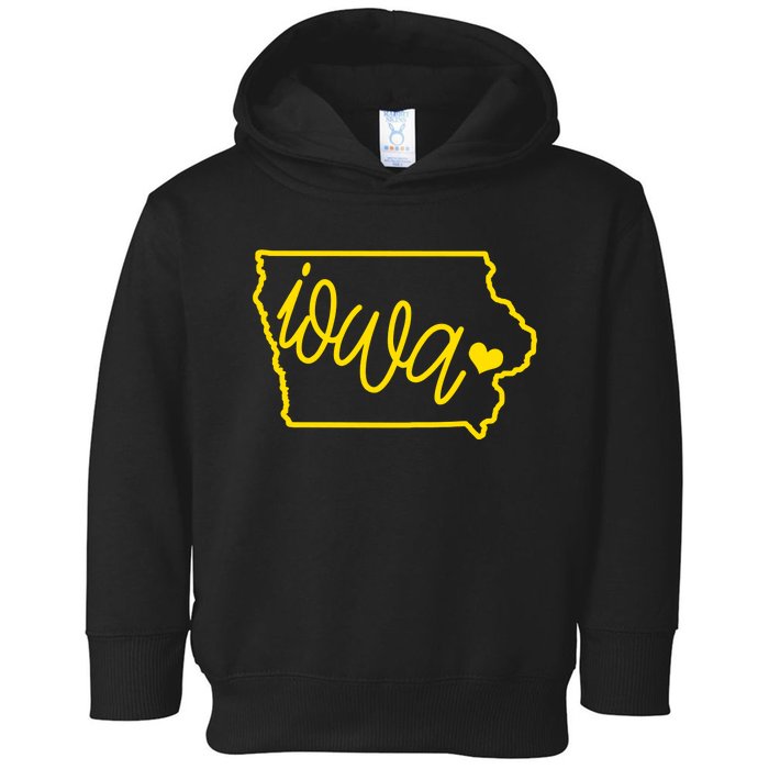 Iowa Map Iowa Lover Heaven Gold Map Toddler Hoodie