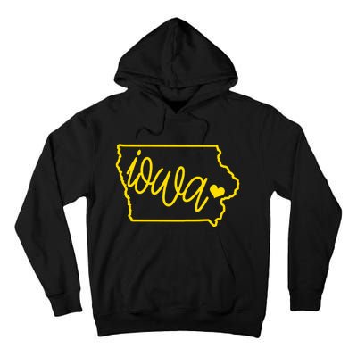 Iowa Map Iowa Lover Heaven Gold Map Tall Hoodie