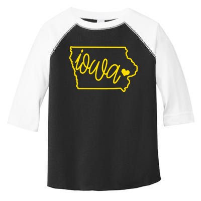 Iowa Map Iowa Lover Heaven Gold Map Toddler Fine Jersey T-Shirt