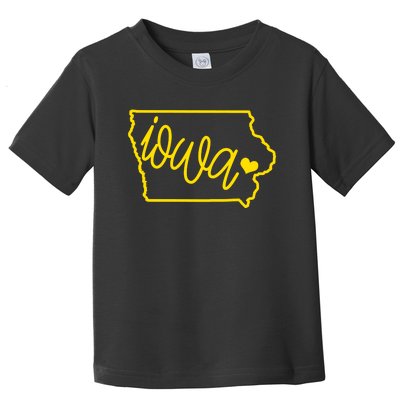 Iowa Map Iowa Lover Heaven Gold Map Toddler T-Shirt