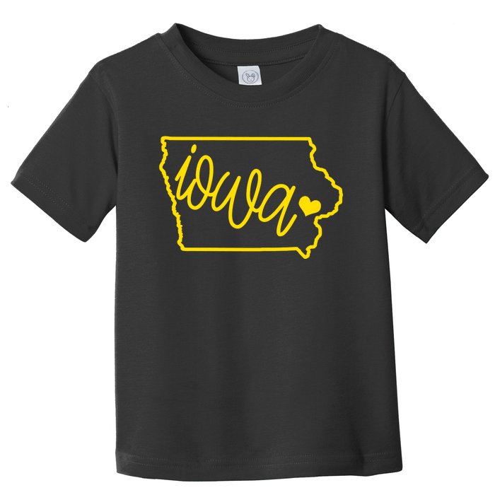 Iowa Map Iowa Lover Heaven Gold Map Toddler T-Shirt