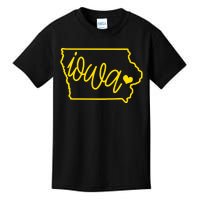 Iowa Map Iowa Lover Heaven Gold Map Kids T-Shirt