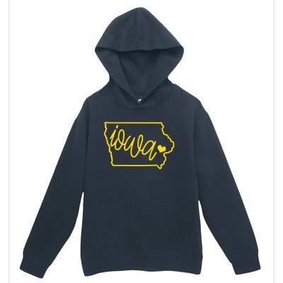 Iowa Map Iowa Lover Heaven Gold Map Urban Pullover Hoodie