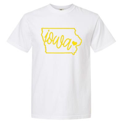 Iowa Map Iowa Lover Heaven Gold Map Garment-Dyed Heavyweight T-Shirt