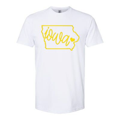 Iowa Map Iowa Lover Heaven Gold Map Softstyle CVC T-Shirt