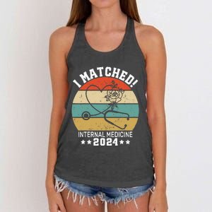 I Matched Internal Medicine 2024 Medical Resident Women's Knotted Racerback Tank