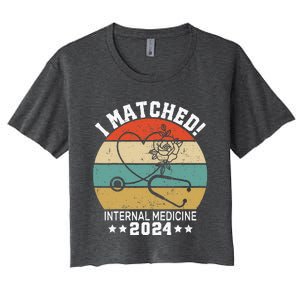 I Matched Internal Medicine 2024 Medical Resident Women's Crop Top Tee