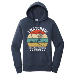 I Matched Internal Medicine 2024 Medical Resident Women's Pullover Hoodie