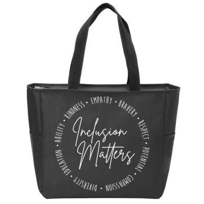 Inclusion Matters Inspirational Zip Tote Bag