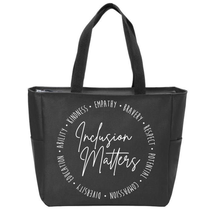 Inclusion Matters Inspirational Zip Tote Bag