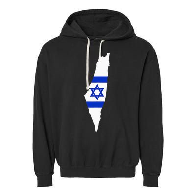 Israel Map Garment-Dyed Fleece Hoodie