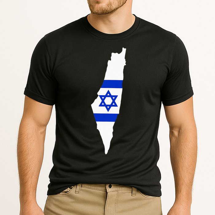 Israel Map Cooling Performance Crew T-Shirt