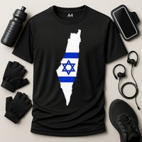 Israel Map Cooling Performance Crew T-Shirt