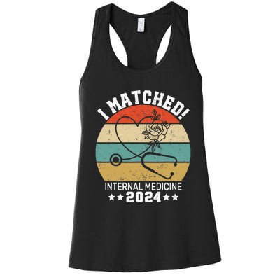 I Matched Internal Medicine 2024 Medical Resident Match Day Women's Racerback Tank