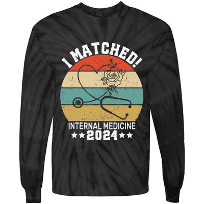 I Matched Internal Medicine 2024 Medical Resident Match Day Tie-Dye Long Sleeve Shirt