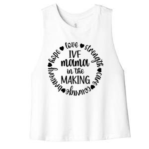 Ivf Mama In The Making Ivf Transfer Day Embryo Transfer Funny Gift Women's Racerback Cropped Tank